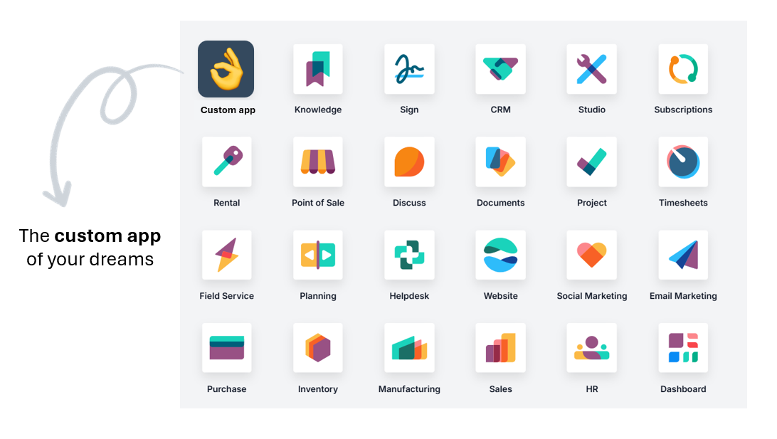Custom app inside Odoo